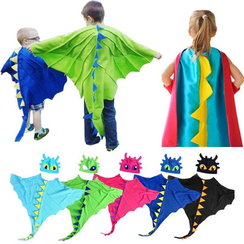 Toothless Dragon Costume Dinosaur Cape Child Costume Dragon Dress Up Girls Boys Halloween Costumes Cosplay Dinosaur Costume W250117