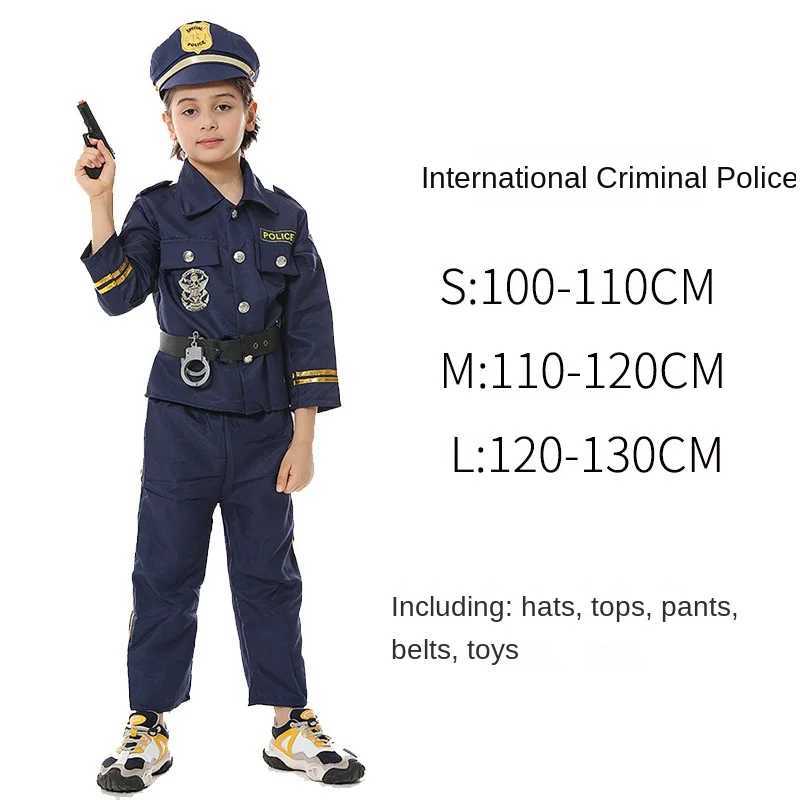 Childrens police costume role-playing childrens game costume performance dance party anime role-playing W250117