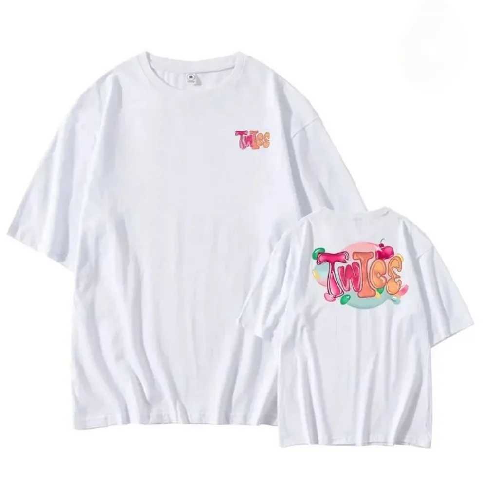 Twice READY TO BE The Same TShirt Men Kpop Loose Cotton Short Sleeve T-shirt Streetwear Fashion Y2k Crop Tops Tee TWICE Clothes W250117