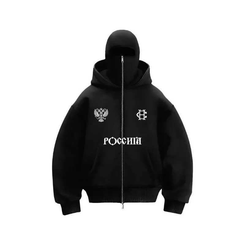 Y2K new fashion Double hoodie design Hoodie Jacket Hip Hop street zipper hoodie for men Gothic Harajuku sweatshirt for women W250117