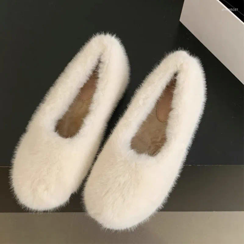 Casual Shoes Winter Women's Keep Warm Plus Veet Flats Fashion Fur Slip On For Women Light Walking atos De r