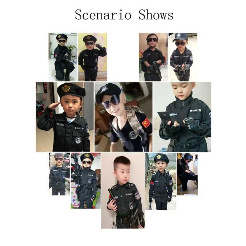 Cosplay Children Policeman Costumes Kids Christmas Party Carnival Police Uniform Halloween Boys Army Policeman Clothing Gift Set W250117