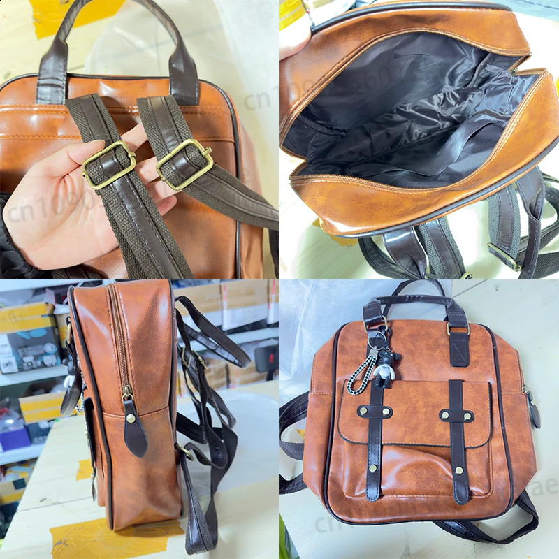 High Quality Pu Leather Womens Backpack Fashion Vintage Ladies Travel Backpack Solid Color Women Shoulder Bags 250122