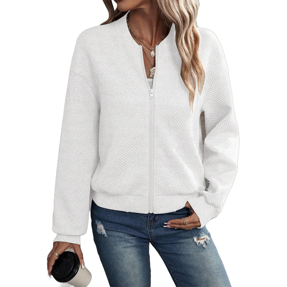 Womens Long Sleeve Knitted Zip Up Sweater Cardigans Sweaters Lightweight Zipper Sweatshirts Jacket