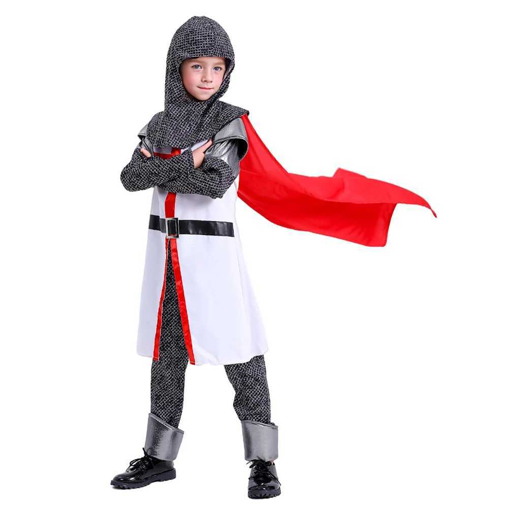 Deluxe Medieval Crusader Templar Knight Cosplay Costume For Kids Outfit Suits Boys Halloween Carnival Party W250117