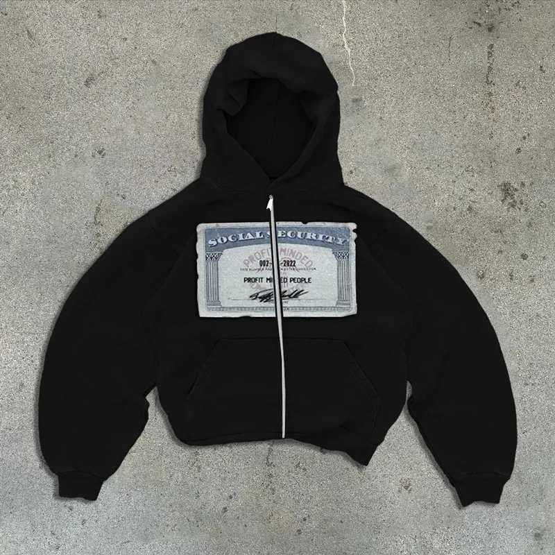 Y2K retro autumn hoodies for men and women printed personalized patterns street style street hooded cardigan long sleeves W250117