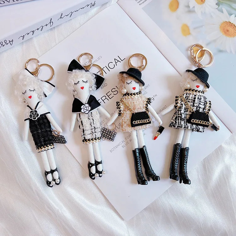 Cute Plush Doll Keychain for Women Girl Dolls Pendant Key Chain Bag Keyring Jewelry Gifts250114