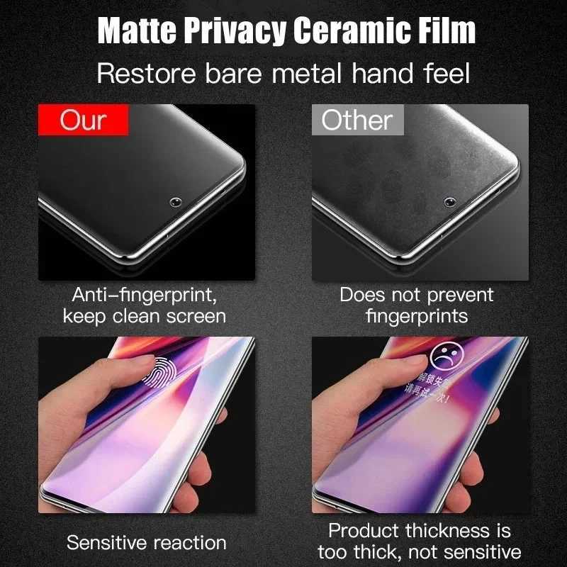 Three matte ceramic privacy sCREEn protectors for Galaxy S21 S20 S22 S23 Ultra Note 20 10 S8 S9 S10 Plus anti spy movies M250120