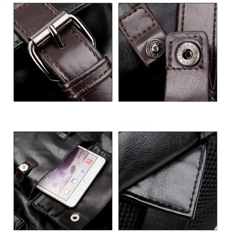 Pu Leather Backpacks Fashion Vintage Notebook Laptop Backpack Male Large Capacity Backpacks for Men and Women Casual Bags 250122