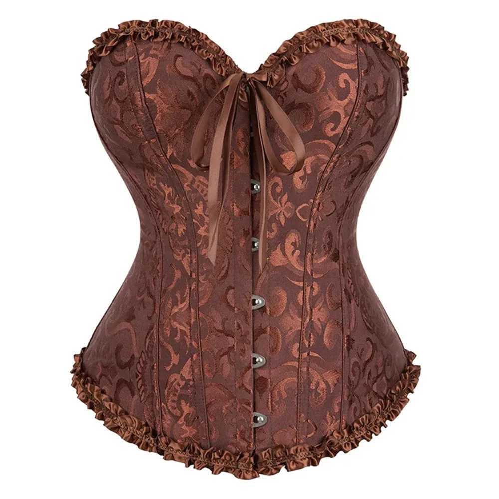 Victorian Corset Top Women Vintage Bustier Lace up Boned Shapewear Gothic Fashion Jacquard Overbust Corset W250120