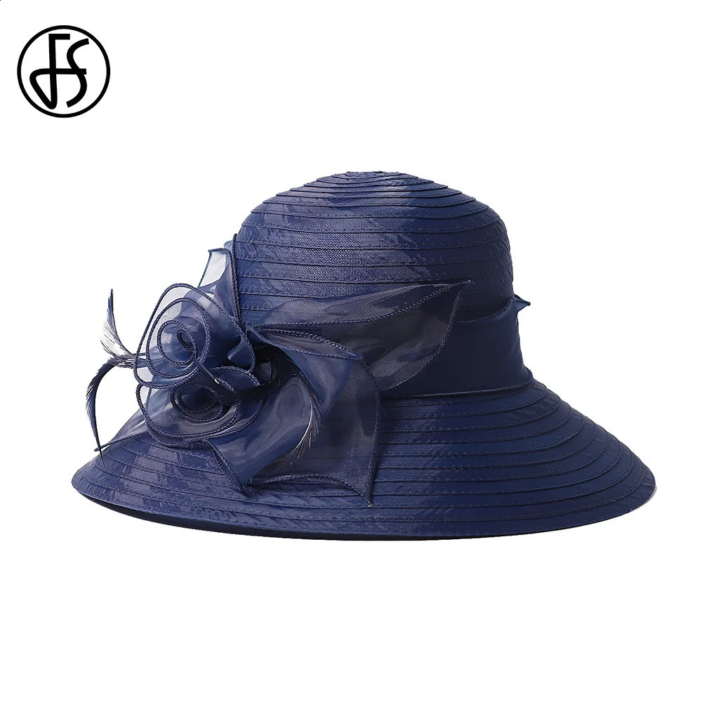Ladies Womens Derby Tea Party Dress Church Cloche Hat With Floral Feather Bucket Wedding Bowler Sun Hats Kentucky Wide Brim 250118