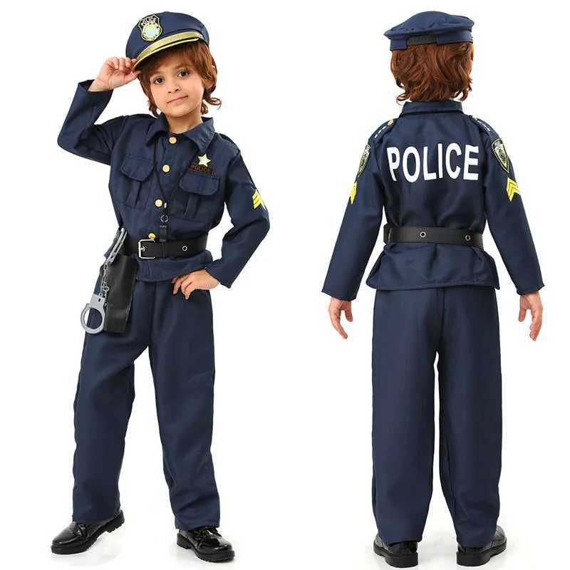 Childrens police costume role-playing childrens game costume performance dance party anime role-playing W250117