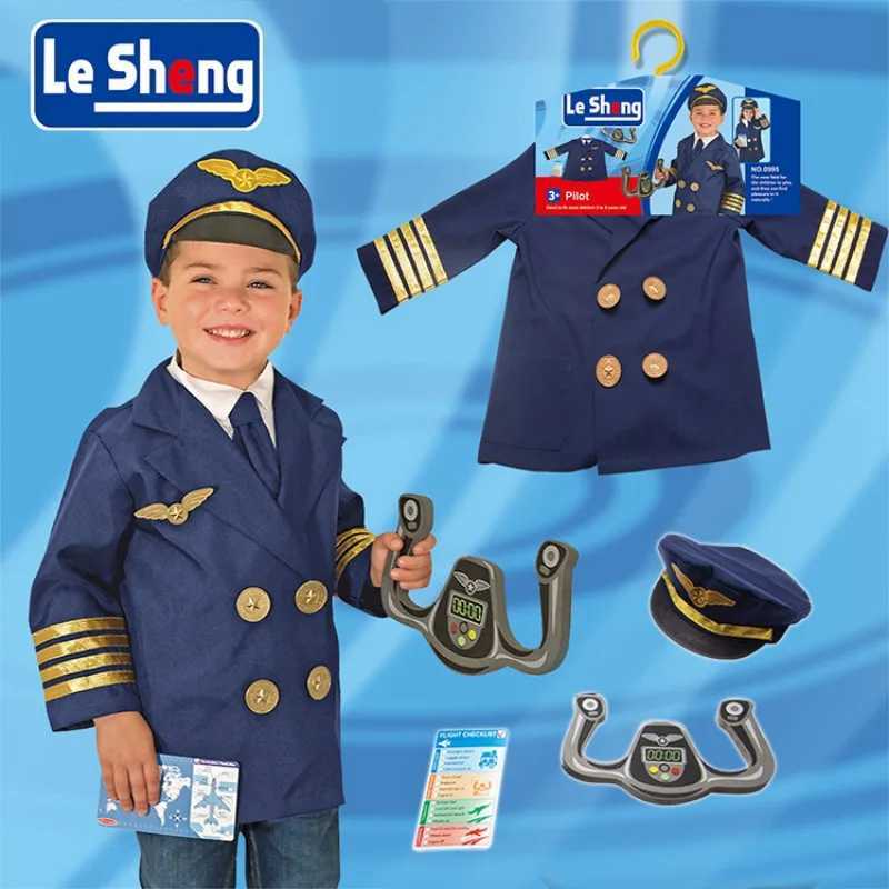 Kids Train Engineer Conductor Costume Prom Performance Costume Cosplay Clothing Equipment Props Pretend Play Toy 6Pcs Set W250117