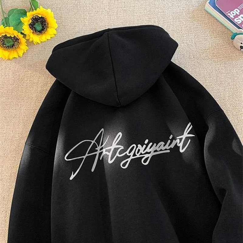 Mens High Street Letter Print Hoodies 2025 New Casual Oversized Fashion Hoodie Mens Y2K Retro Long Sleeve Hoodie W250117