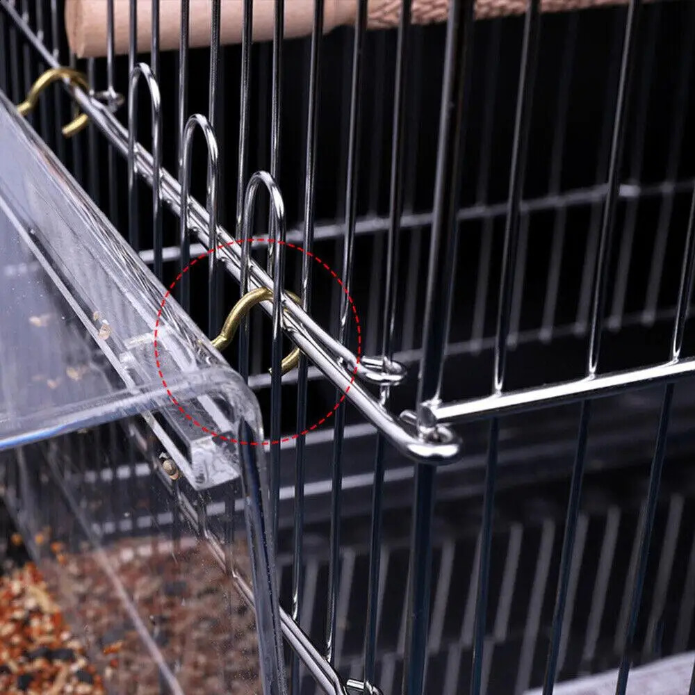 Seed Acrylic No Mess Anti-spread Bird Cage Feeding Container Box Automatic Parrot Feeder 250121