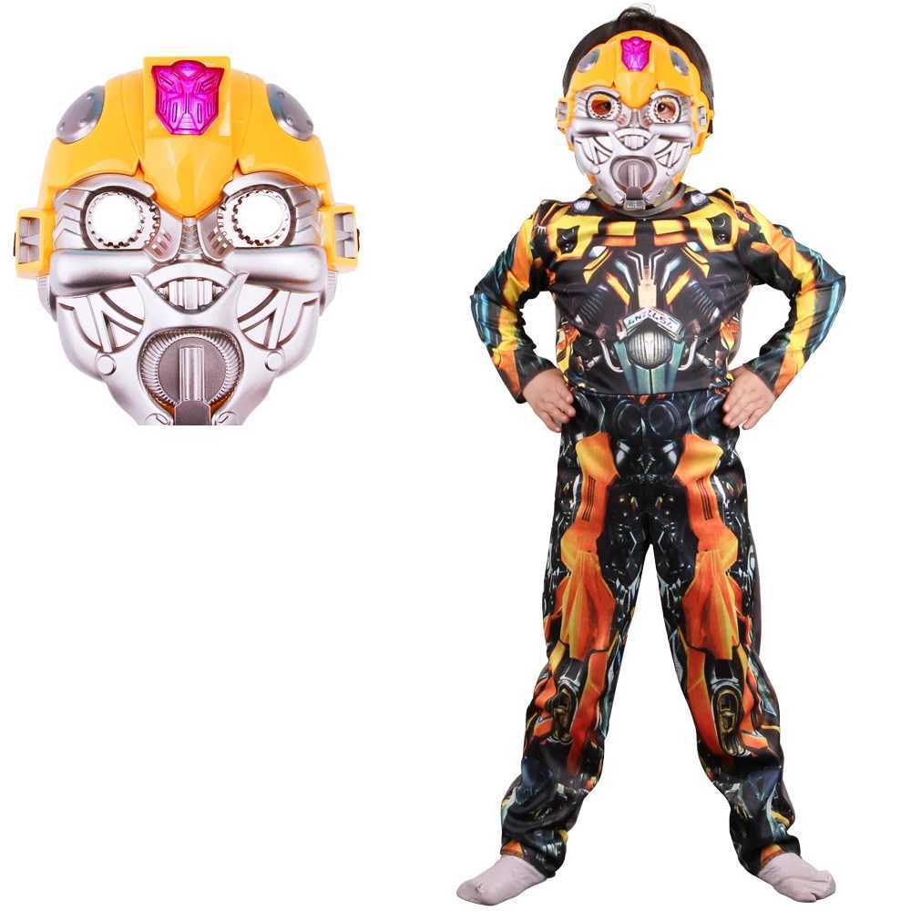 Boy Muscle Autobot Costume Anime Cosplay Superhero Muscle Costume Children Mask Kids W250117
