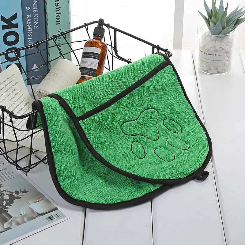 Dog towels for small medium and large dogs super absorbent pet dry towels and dog towels with pockets M250118