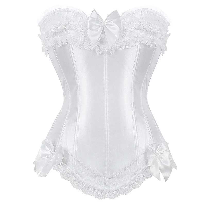 Corset Bustier Top for Women Burlesque Costume Plus Size Princess Corset Top Lace up Satin Corset Black White Purple Pink Corset W250120