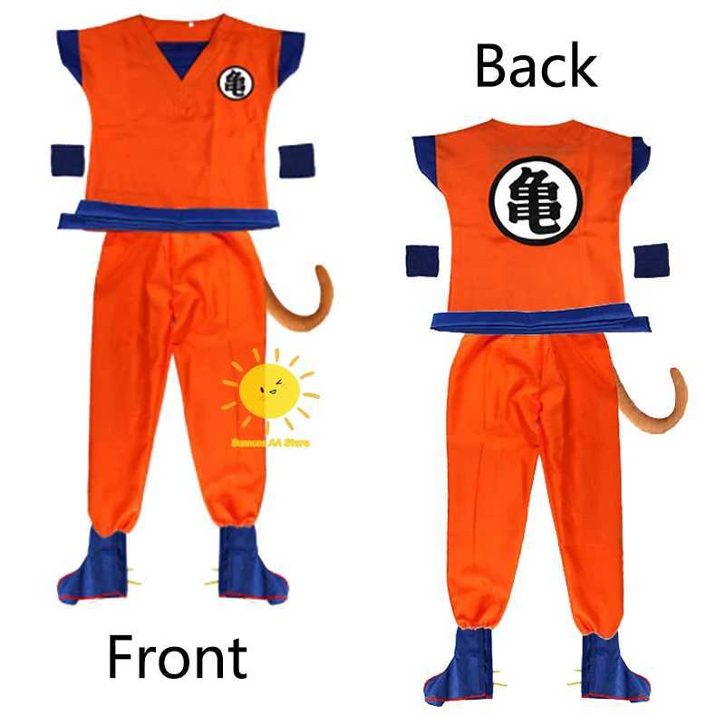 Halloween Kids Adult Goku Costume Anime Son Goku Cosplay Costume Uniform Wig Gift Halloween Carnival Party Clothes for Man Woman W250117
