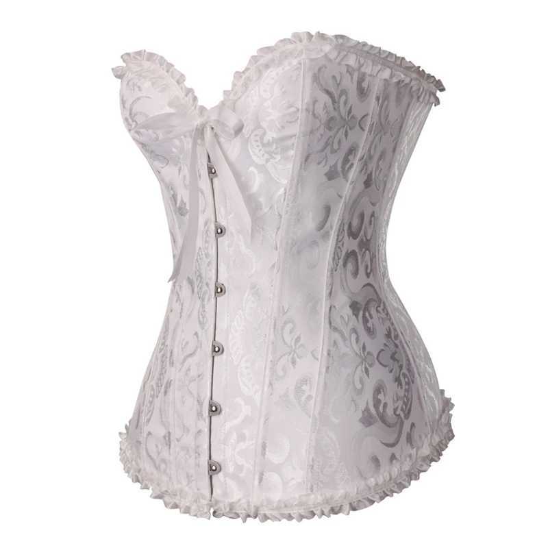 Sexy Corsets Bustiers Floral Lace Tops For Women Flower Print Vintage Corset Gothic Satin Lingerie Corset Overbust Boned W250120