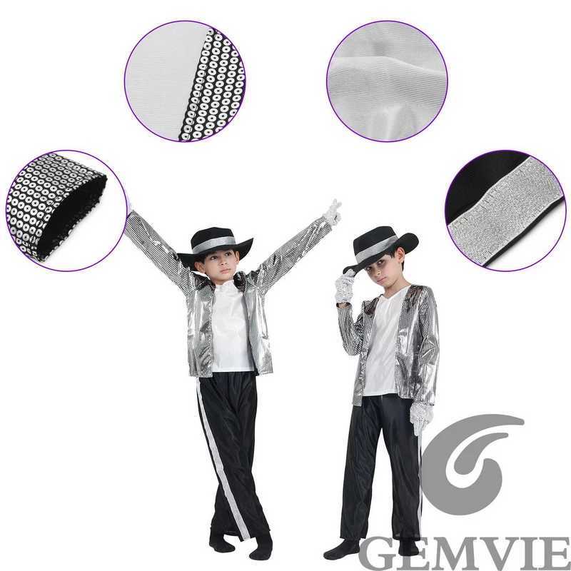 Halloween Kids Children Singer Dancer Cosplay Costumes Carnival Stage Performance Top Pants Hat Gloves Suit W250117