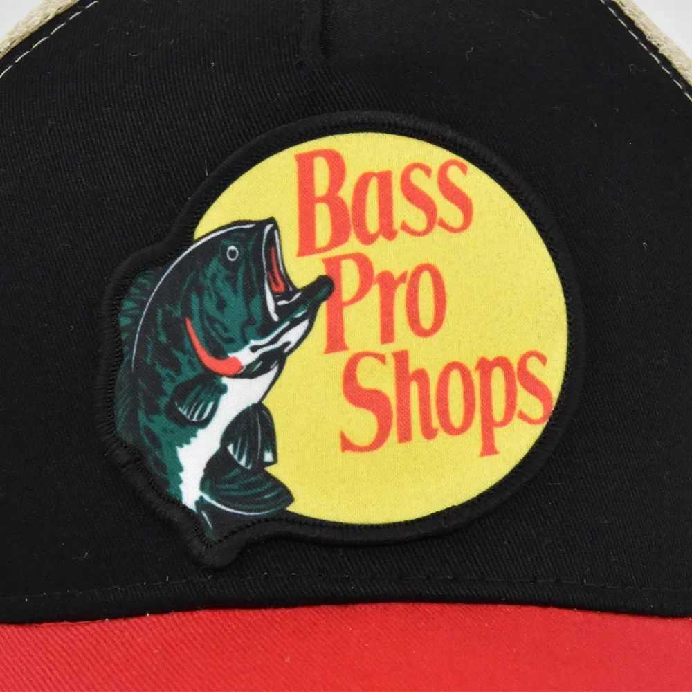 Bass Baseball Cap Travel Peaked Cap Bass-Pro Mens Embroidery Hip-Hop Cap Couple Style Sun Visor Adjustable Trucker Mesh Cap Y250205