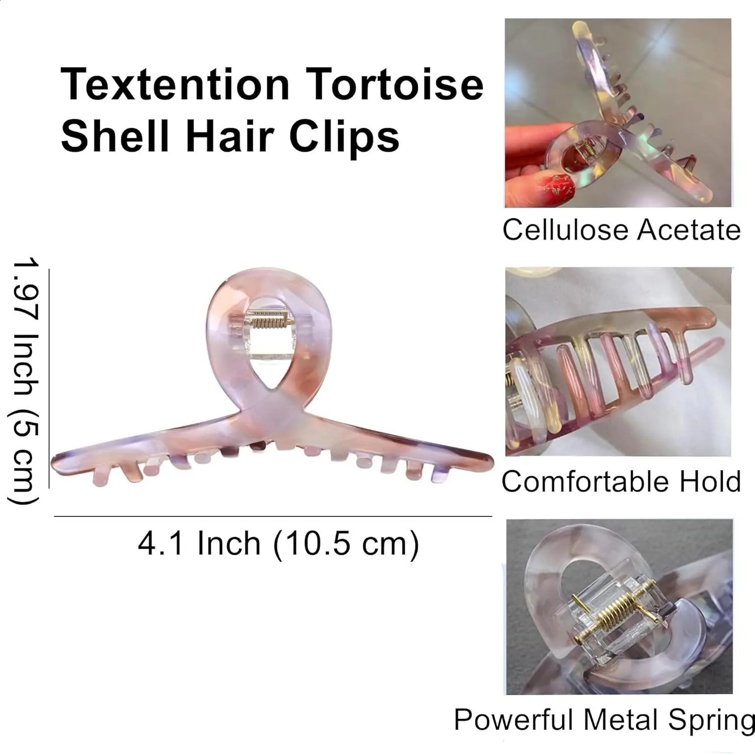 3 Pcs Hair Clips Tortoiseshell Claw Cellulose Acetate Jaw Clip Celluloid French n 4.2 Hair Barrettes Grip Leopard Print C 250120