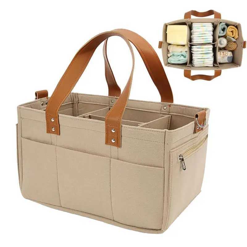 Diaper Organizer Felt Large Capacity Baby Travel Storage Bag Car And Nursery Organizer Travel Diaper Organizer Basket DiaperC250326
