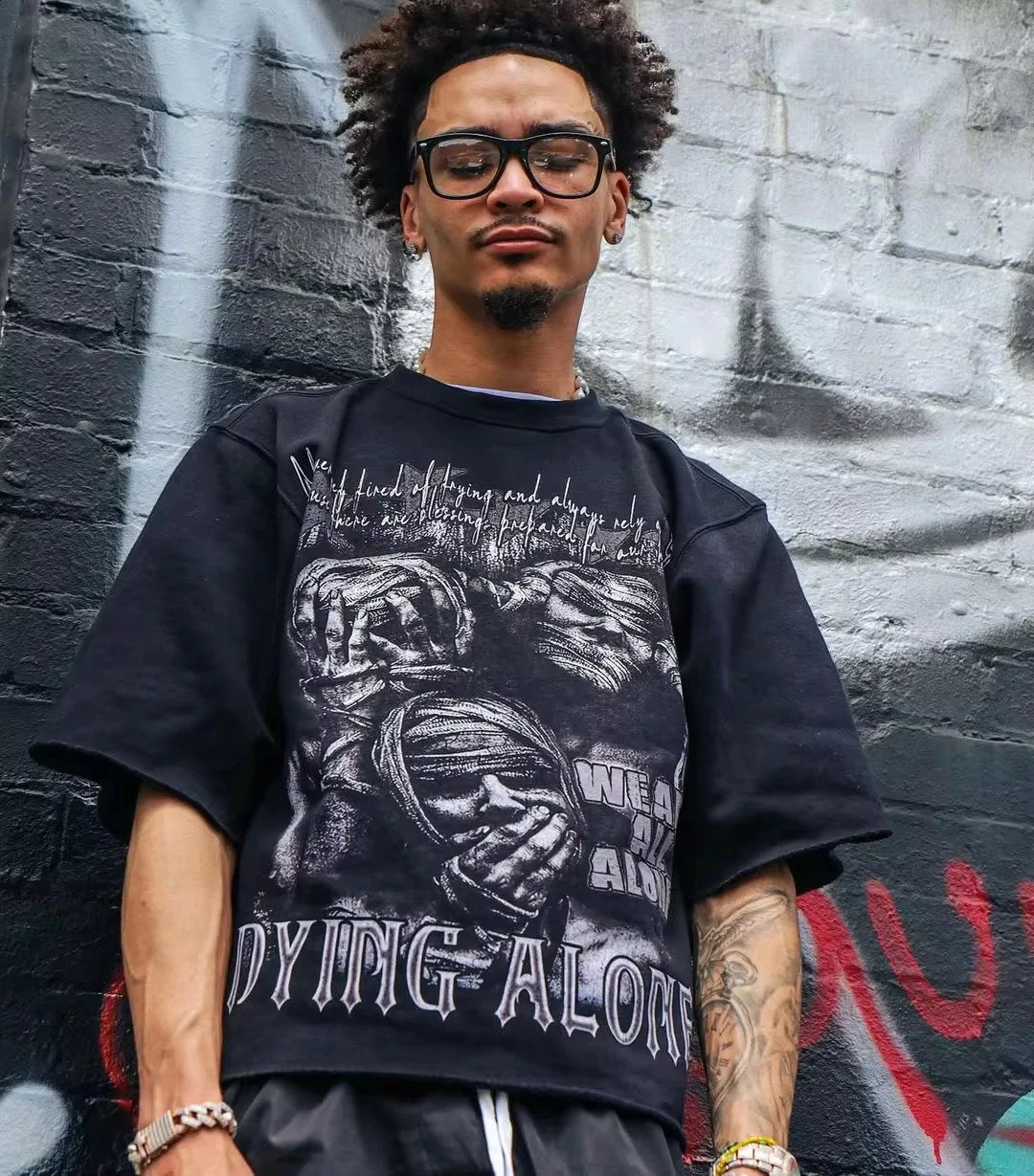 Harajuku retro couple hip-hop fashion street fashion T-shirt American mens casual Y2K top oversized T-shirt 250118