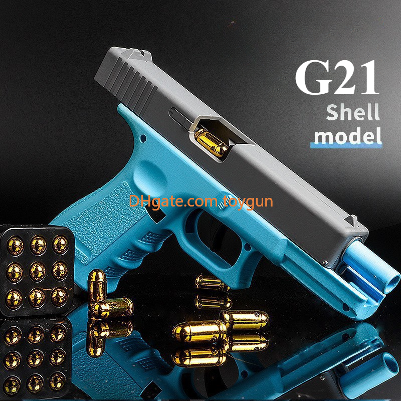 G21 Colt Pistol Automatic Shell Ejection Pistol Laser Version Look Real Moive Prop Toy Gun For Adults Kids Outdoor Games Prop Interactive Birthday Gif