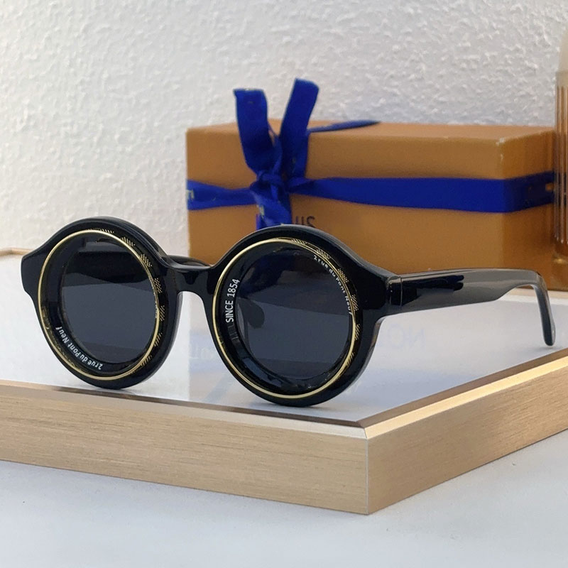 25ss Spring Men New Super Vision Round Sunglasses Designer Z2598 Round Gold Border Gold Logo Fashion Classic Style Sunglasses Z2736