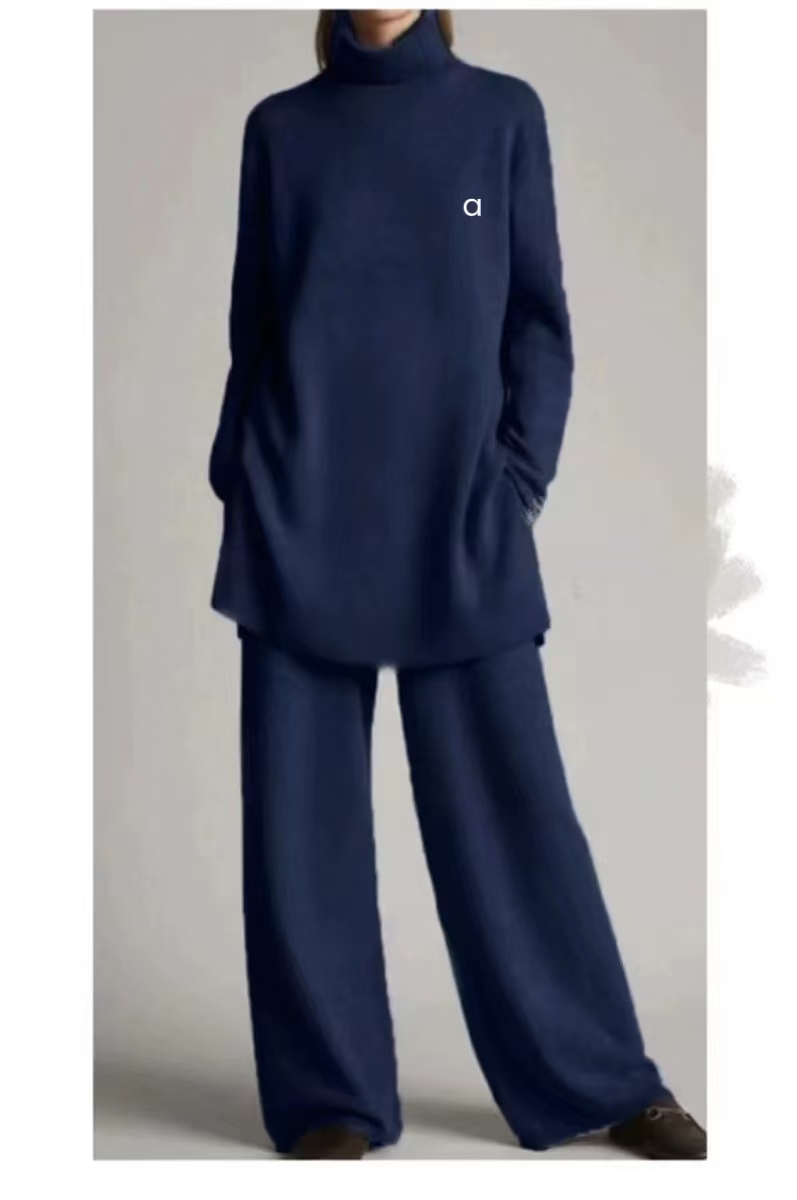 2025-- Women Yoga Two Piece Sets Suit Knit High Neck Loose casual Coat Casual Gym Suits Workout Tracksuits