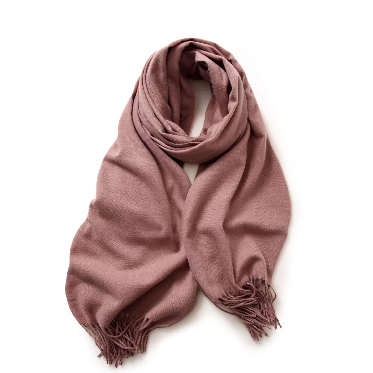 T130 scarf women's winter cashmere solid color scarf shawl high-end warm Korean version tassel neck scarf men all-match