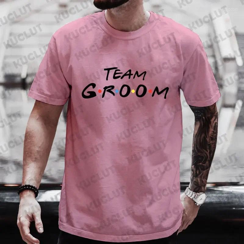 Men's T Shirts Team Groom Shirt Friends Stag Bachelor Party T-shirt Graphic Tee Husband Wedding Groomsman Clothes Male Tops Man Tshirt