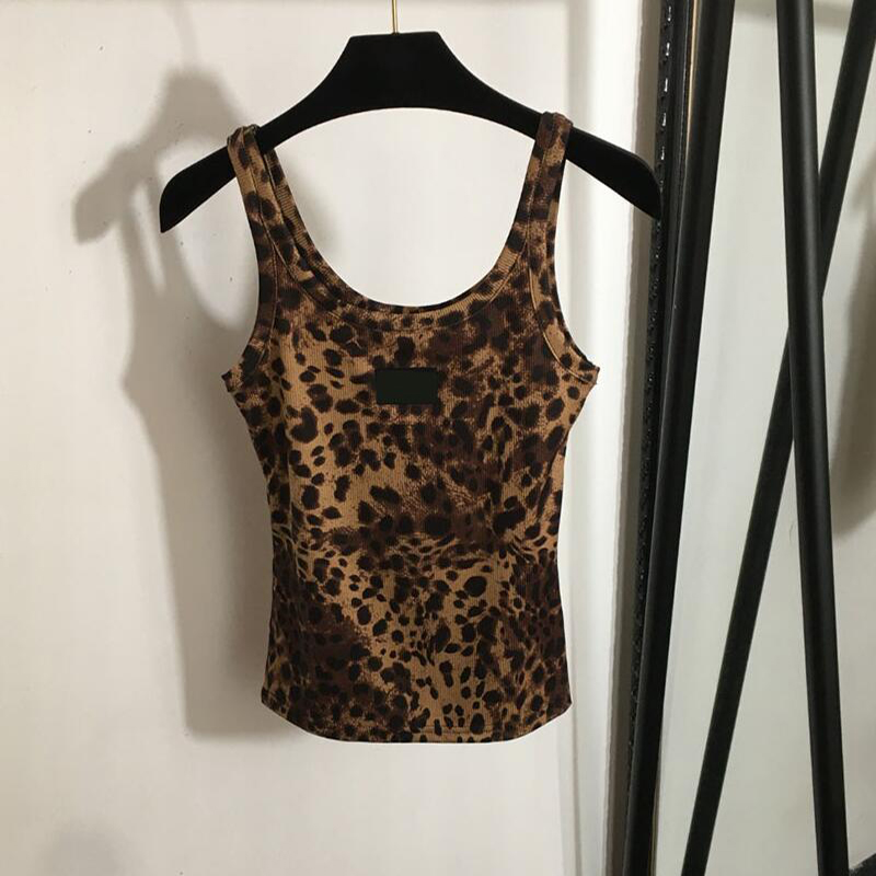 Women Sleeveless Vest Top Designer Leopard Pattern T Shirt Summer Casual Tank Top