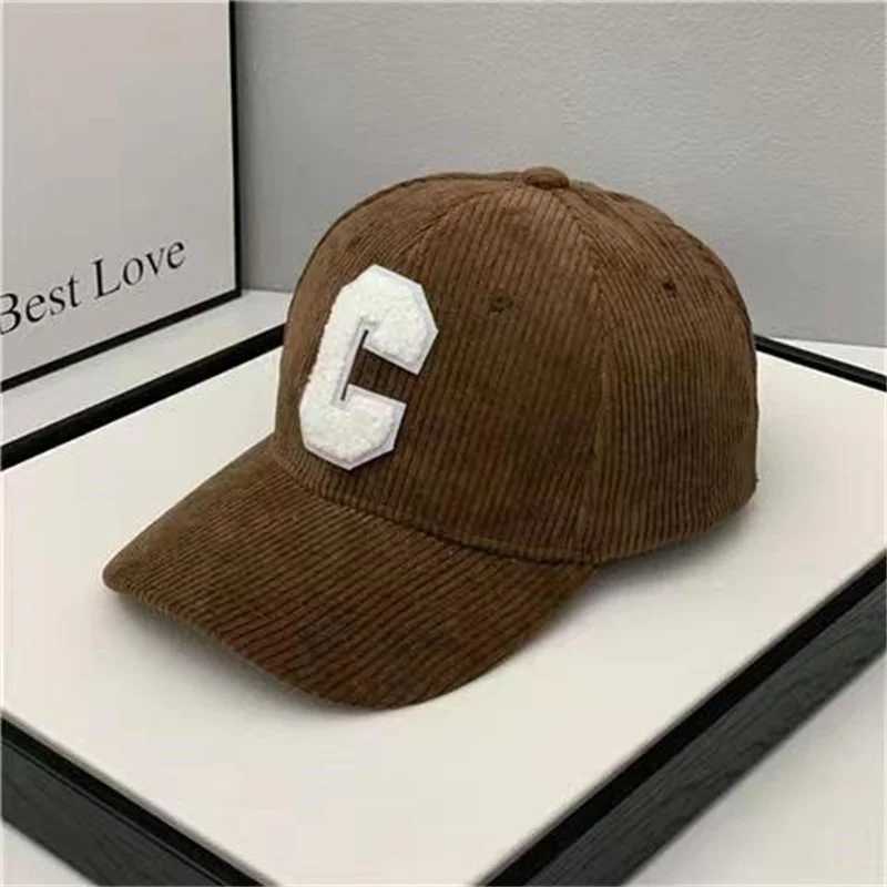 Spring Autumn Corduroy Baseball Cap for Women Men Unisex Vintage C Snapback Hip Hop Hats Winter Adjustable Outdoor Sport Hat Y250205