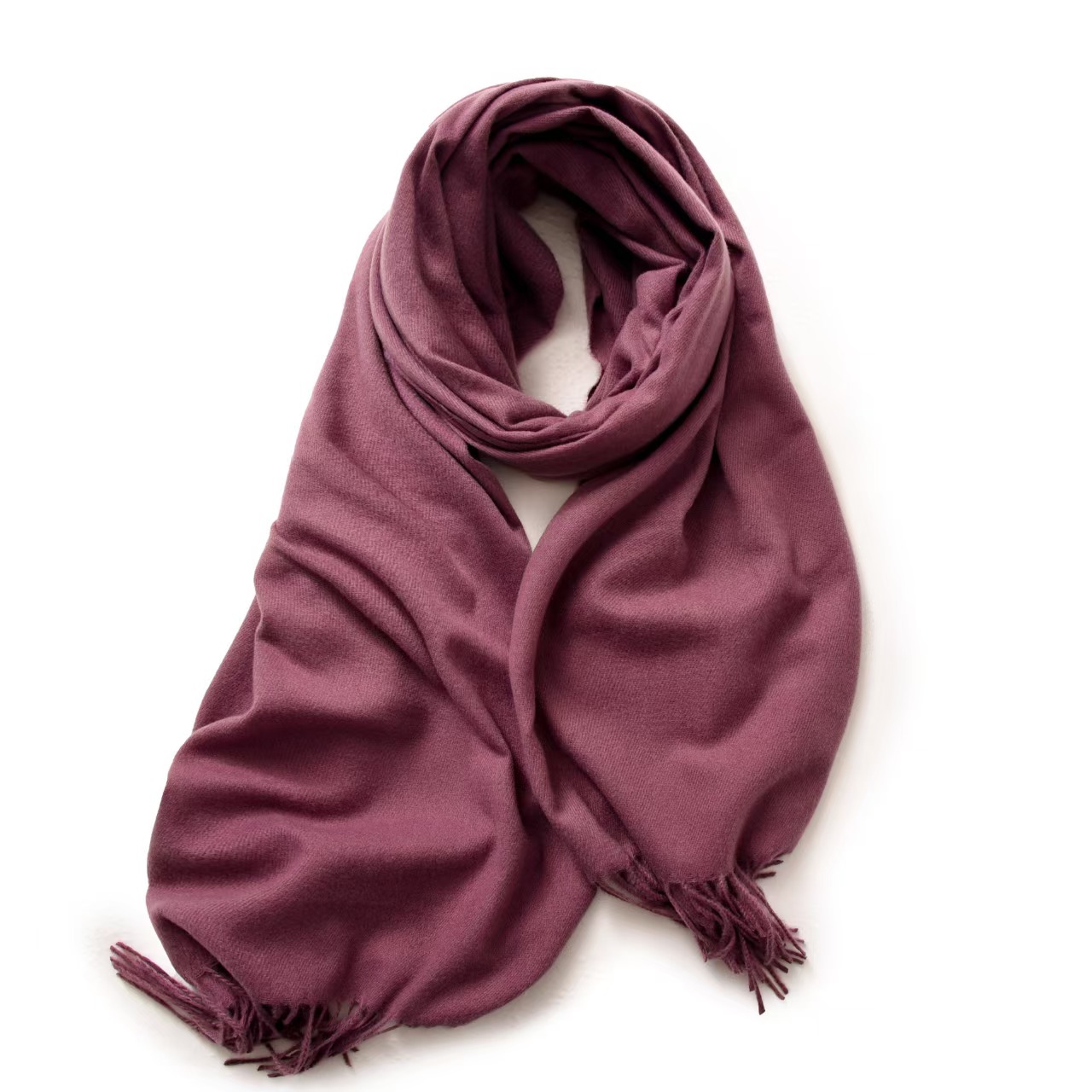 T130 scarf women's winter cashmere solid color scarf shawl high-end warm Korean version tassel neck scarf men all-match