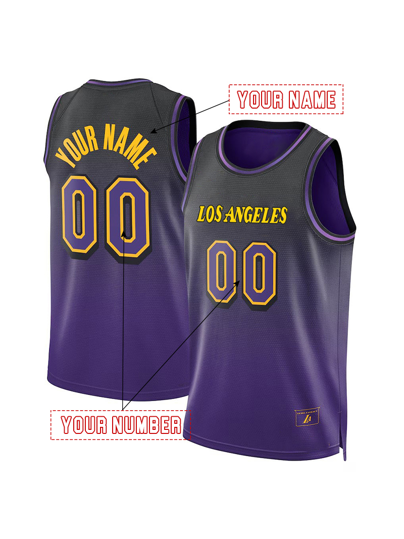 Doncic77 Custom Basketball 2024/25 City Basketball Jerseys James Bryant Reaves Any Name Any Number Black White Purple