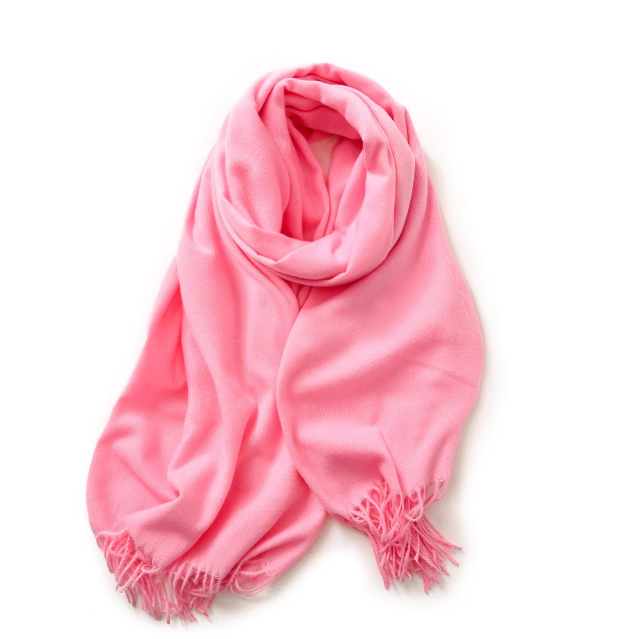T130 scarf women's winter cashmere solid color scarf shawl high-end warm Korean version tassel neck scarf men all-match