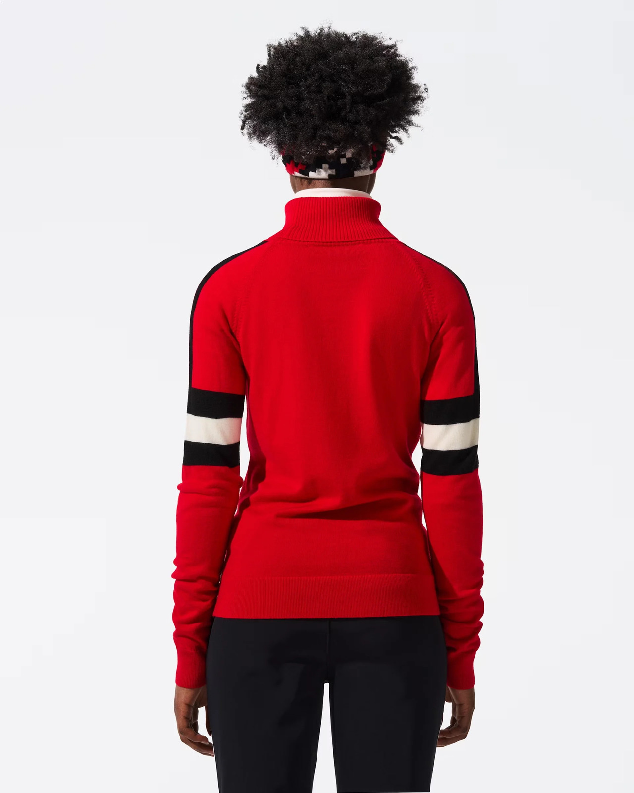 Harajuku Evening Party AutumnWinter Jacquard Knitted Letter Stripe Fashion High Collar Slimming Womens Sweater 250113