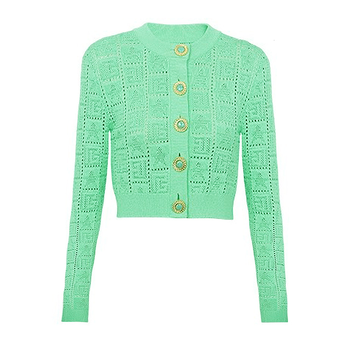 2025 Spring Autumn New European And American High Quality Knitwear Long Sleeve Round Neck Cardigan Top Woolen Jacket