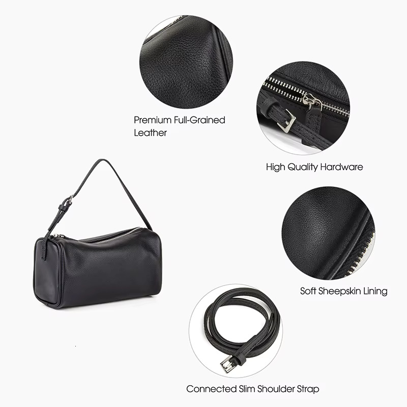 Donna-in Layer Cow Leather Handbag Genuine Sheepskin Top Handle Bag Full Grained with Shoulder Strap