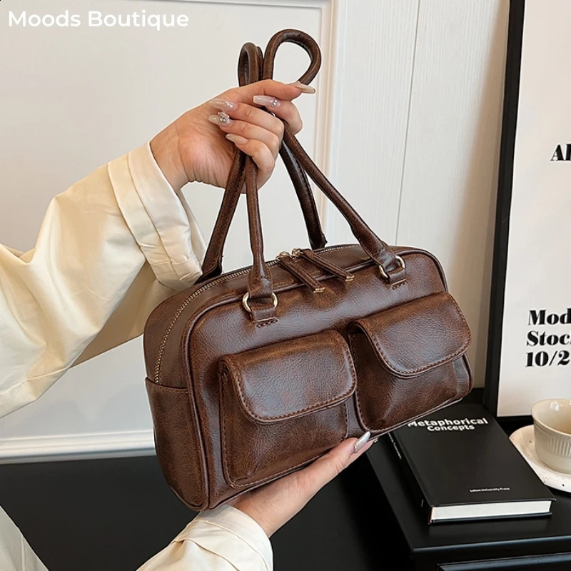 2025S New Free Shipping Designer Bag MOODS Shoulder Bags For Women Retro Multi Pockets Big Capacity Underarm Boston Pillow Bag 2 Er Handbags