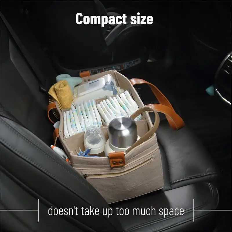 Diaper Organizer Felt Large Capacity Baby Travel Storage Bag Car And Nursery Organizer Travel Diaper Organizer Basket DiaperC250326