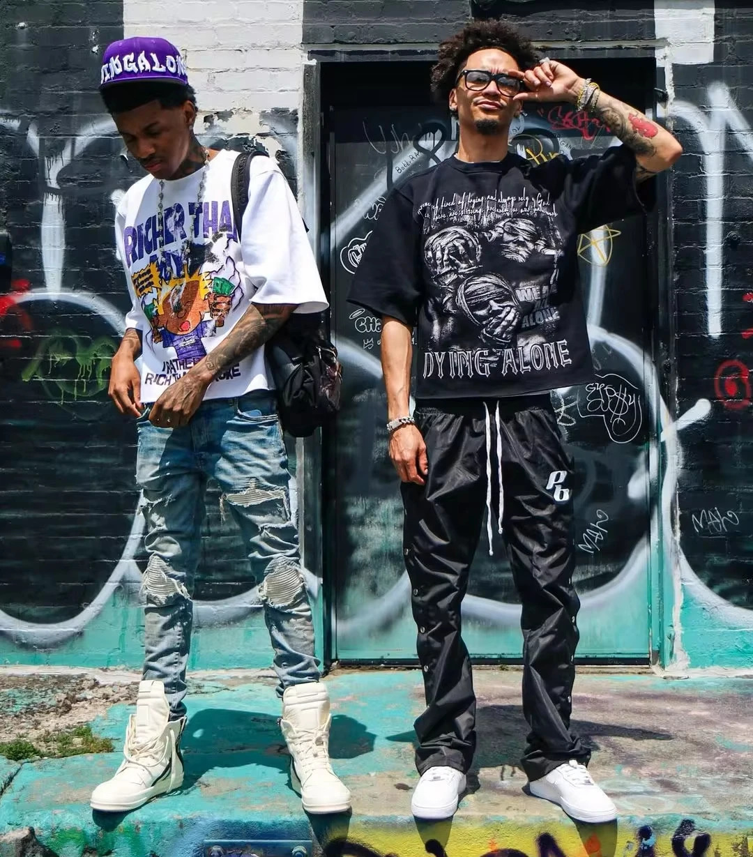 Harajuku retro couple hip-hop fashion street fashion T-shirt American mens casual Y2K top oversized T-shirt 250118