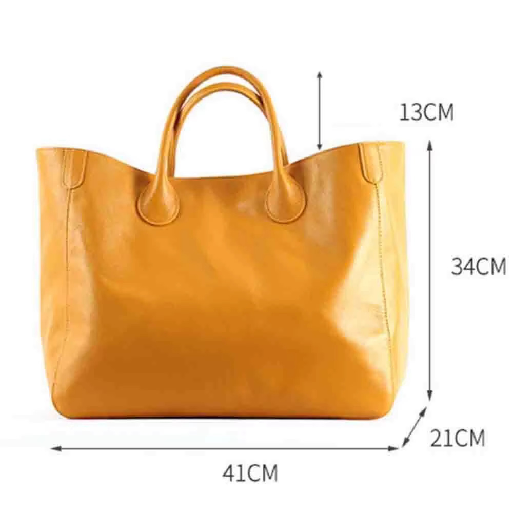 MS Oversized 41Cm Big Women Tote 100% Natural Top Cow Hide Leather Handbag Lady Travel Bag Daily 2023 New
