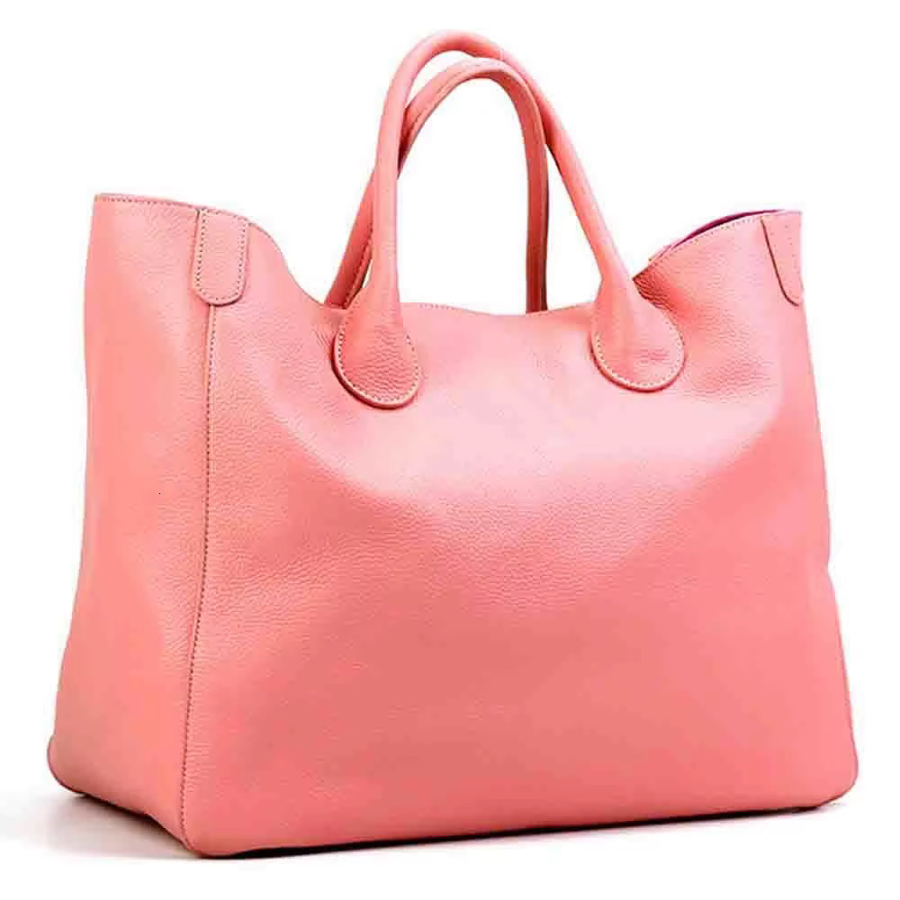 MS Oversized 41Cm Big Women Tote 100% Natural Top Cow Hide Leather Handbag Lady Travel Bag Daily 2023 New