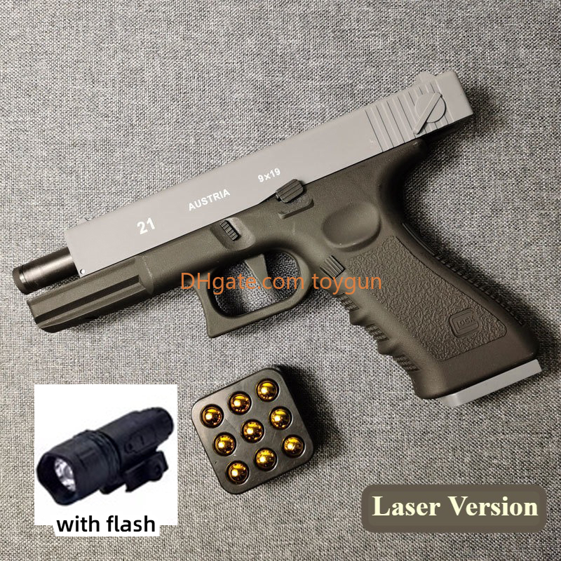 G21 Colt Pistol Automatic Shell Ejection Pistol Laser Version Look Real Moive Prop Toy Gun For Adults Kids Outdoor Games Prop Interactive Birthday Gif