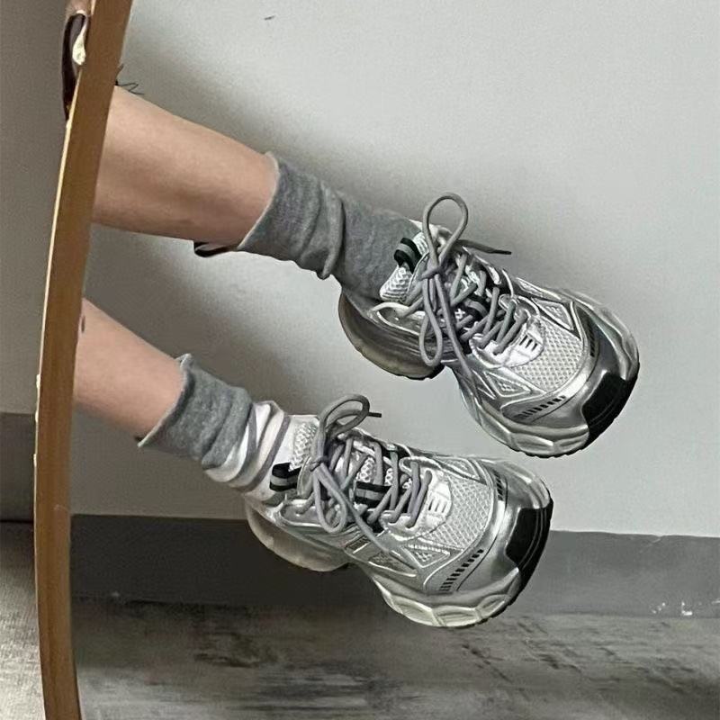 Ddmyoutdoor China Ddmyoutdoor Domestic Silver Revealing Feet Small Thick Soled Dad Shoes Women S New Ins Spring Student Sports Outdoor Shoes