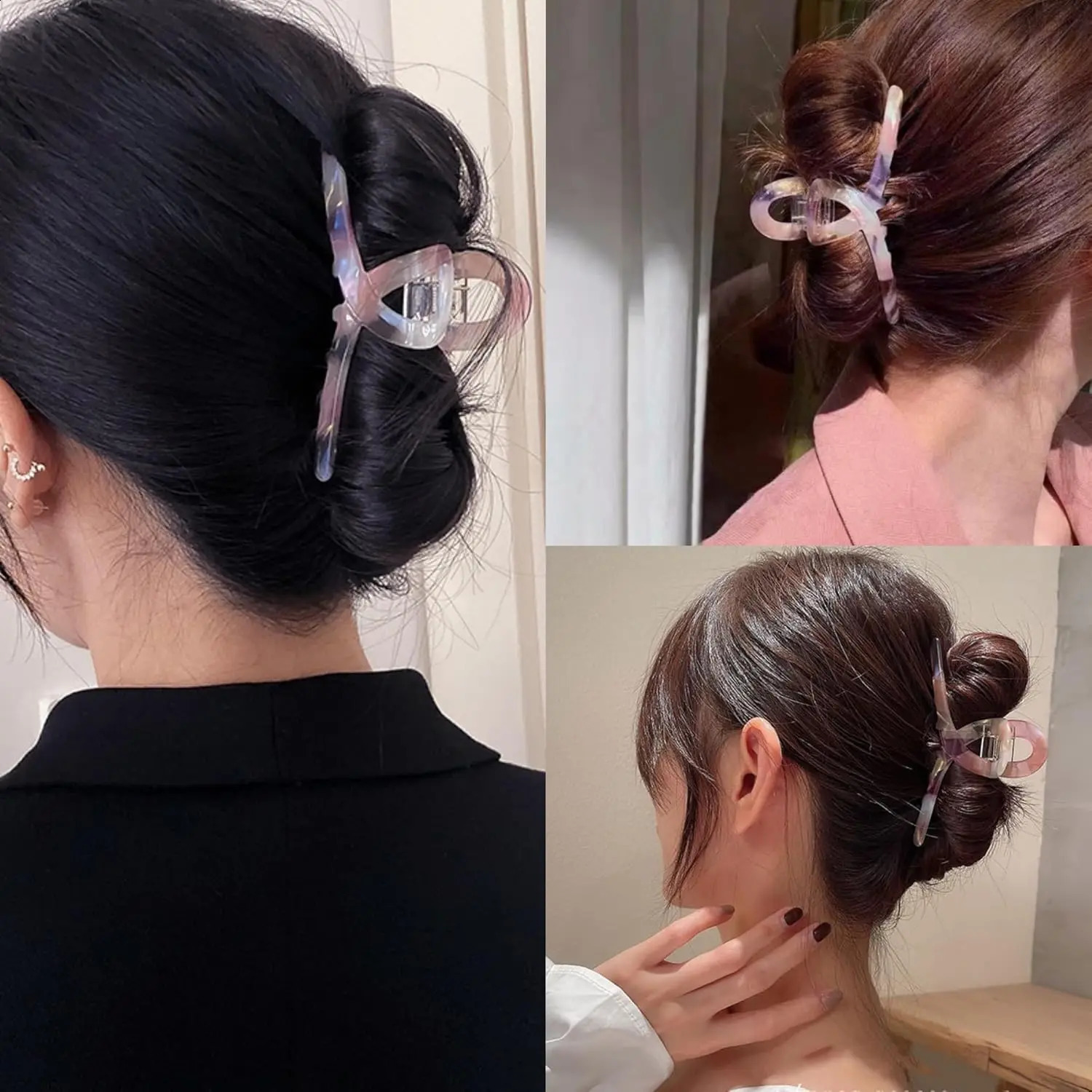 3 Pcs Hair Clips Tortoiseshell Claw Cellulose Acetate Jaw Clip Celluloid French n 4.2 Hair Barrettes Grip Leopard Print C 250120